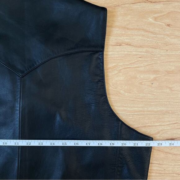 Scully Black Leather Vest Men's 44 Western Cowboy Style Button - Picture 7 of 7